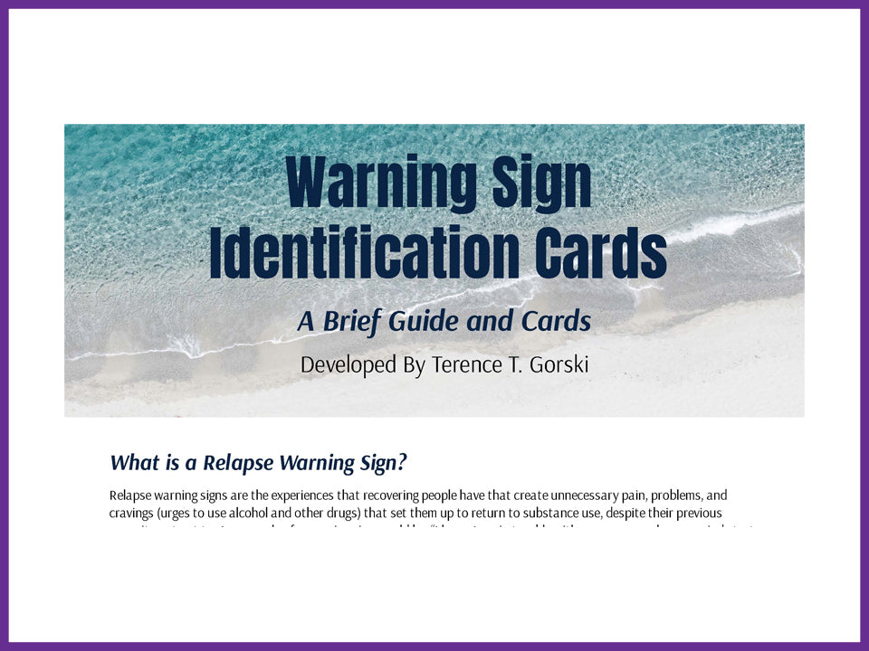 Avoid Recurrence Sign Warning Sign Identification Cards – Gorski Publications